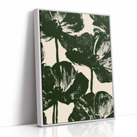 Forest Green Silhouette Blooms