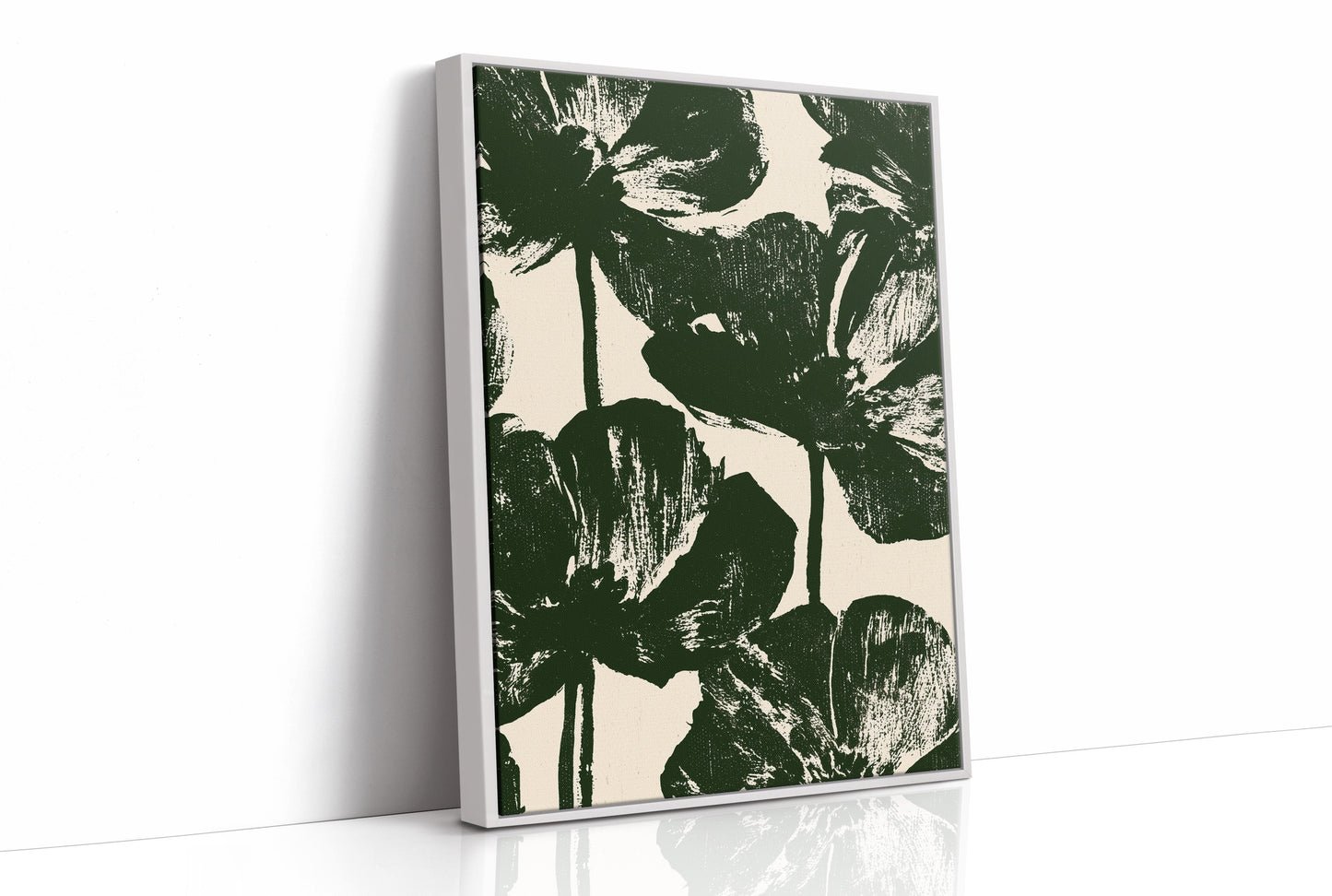 Forest Green Silhouette Blooms