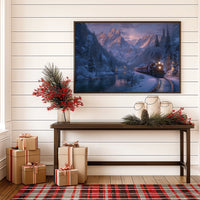 Winter Train Chases Mountain Light