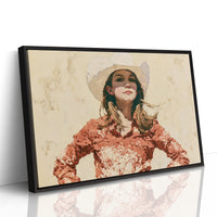 Confident Gaze, Coral Western Shirt