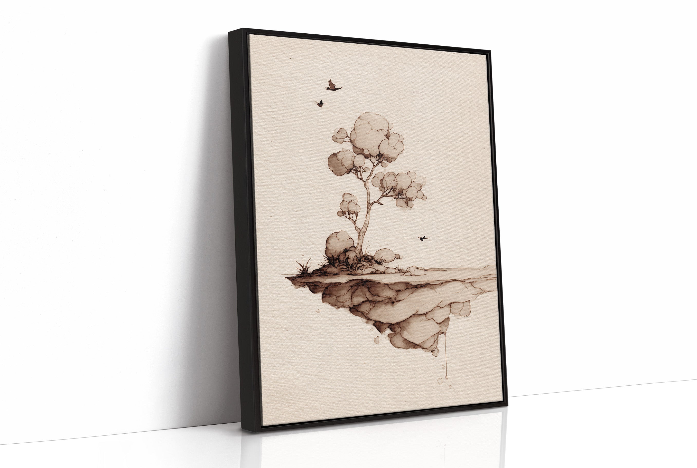 Floating Island Whispers Sepia Secrets
