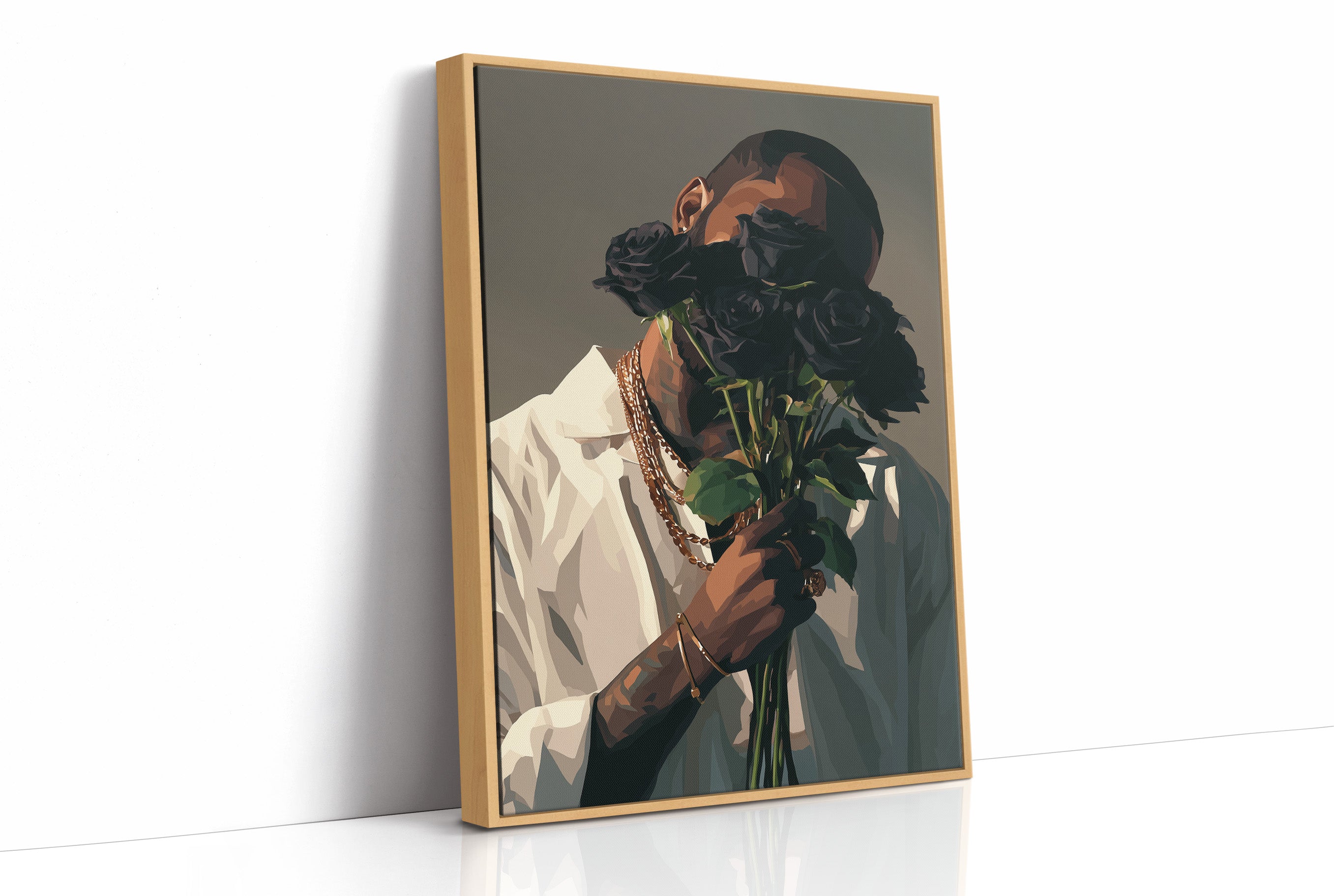 Midnight Roses And Gold