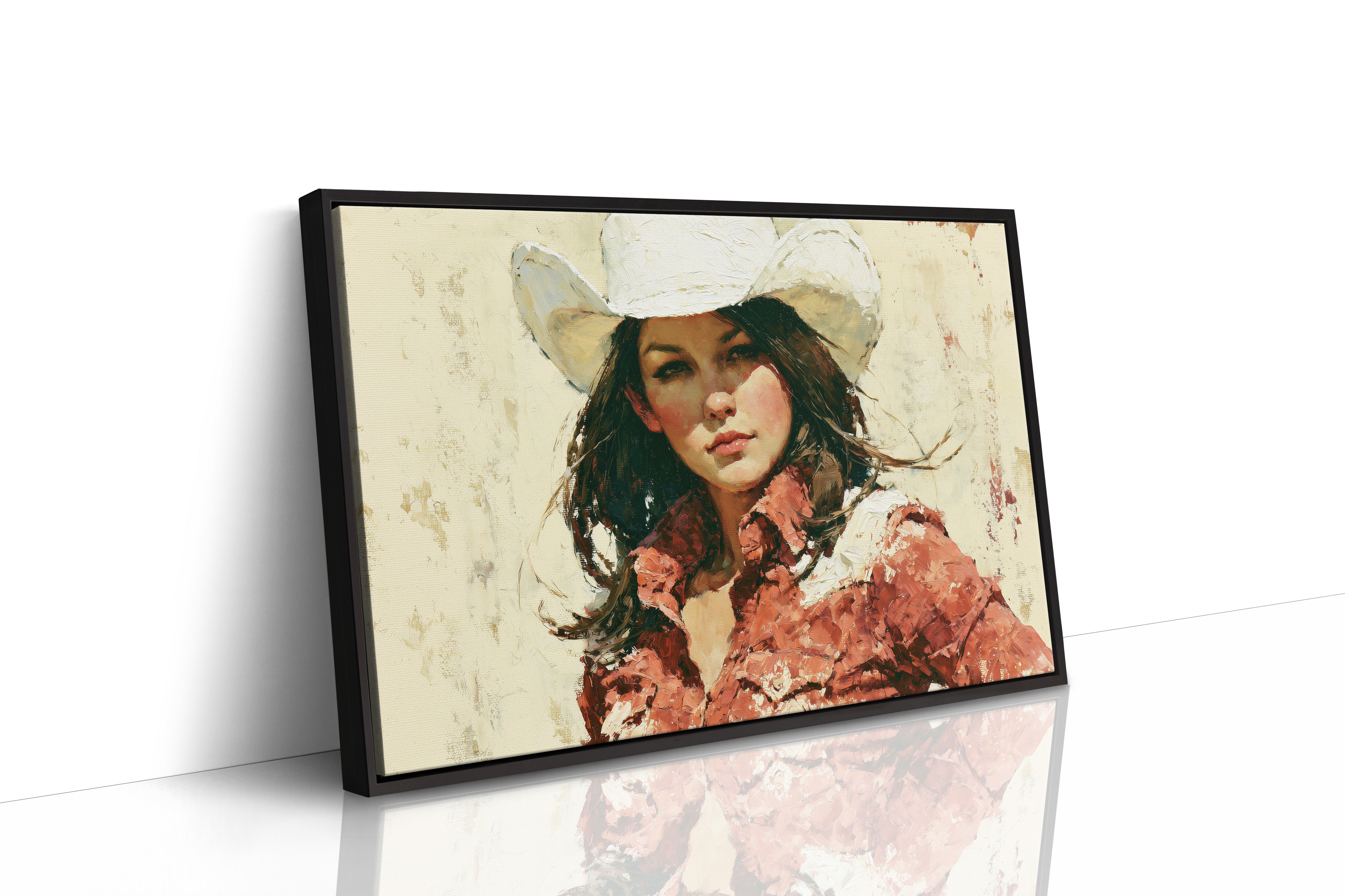 Close-Up Coral Shirt Cowgirl