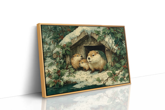 Beaver Family at the Lodge