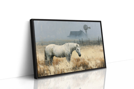 White Mare at the Windmill Farm