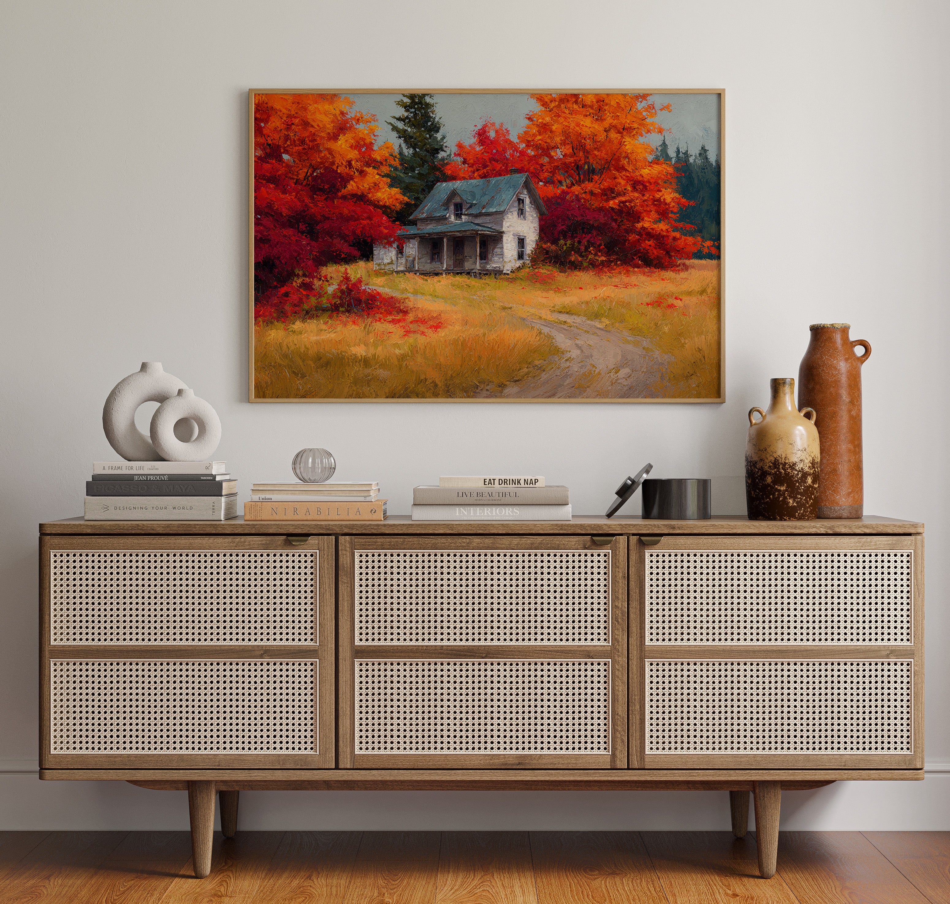 Harvest Home Beneath Fiery Canopy