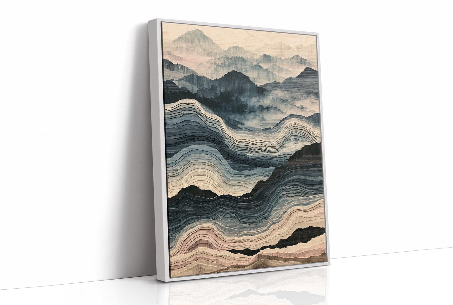 Waves of Wood in Blue and Blush