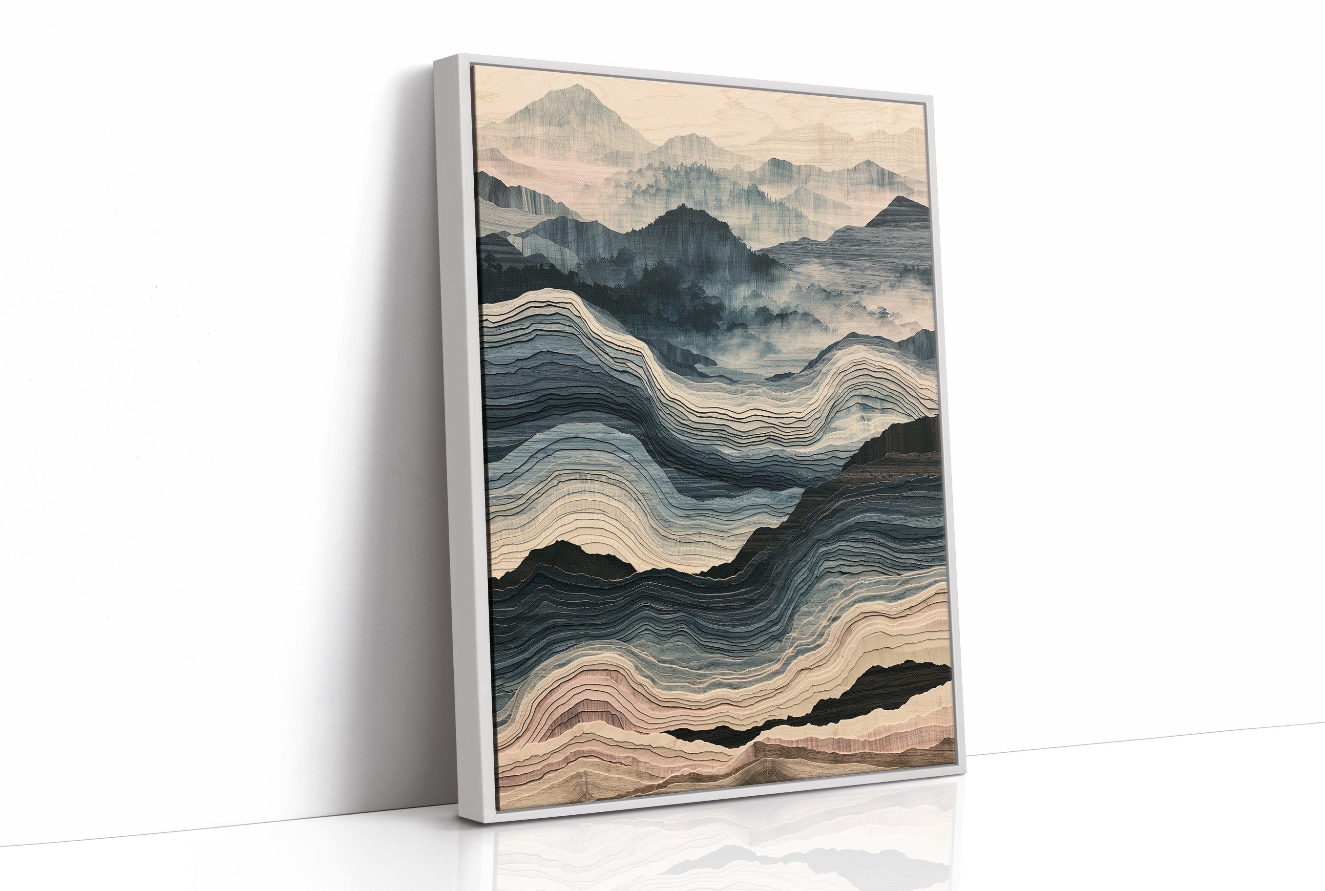 Waves of Wood in Blue and Blush