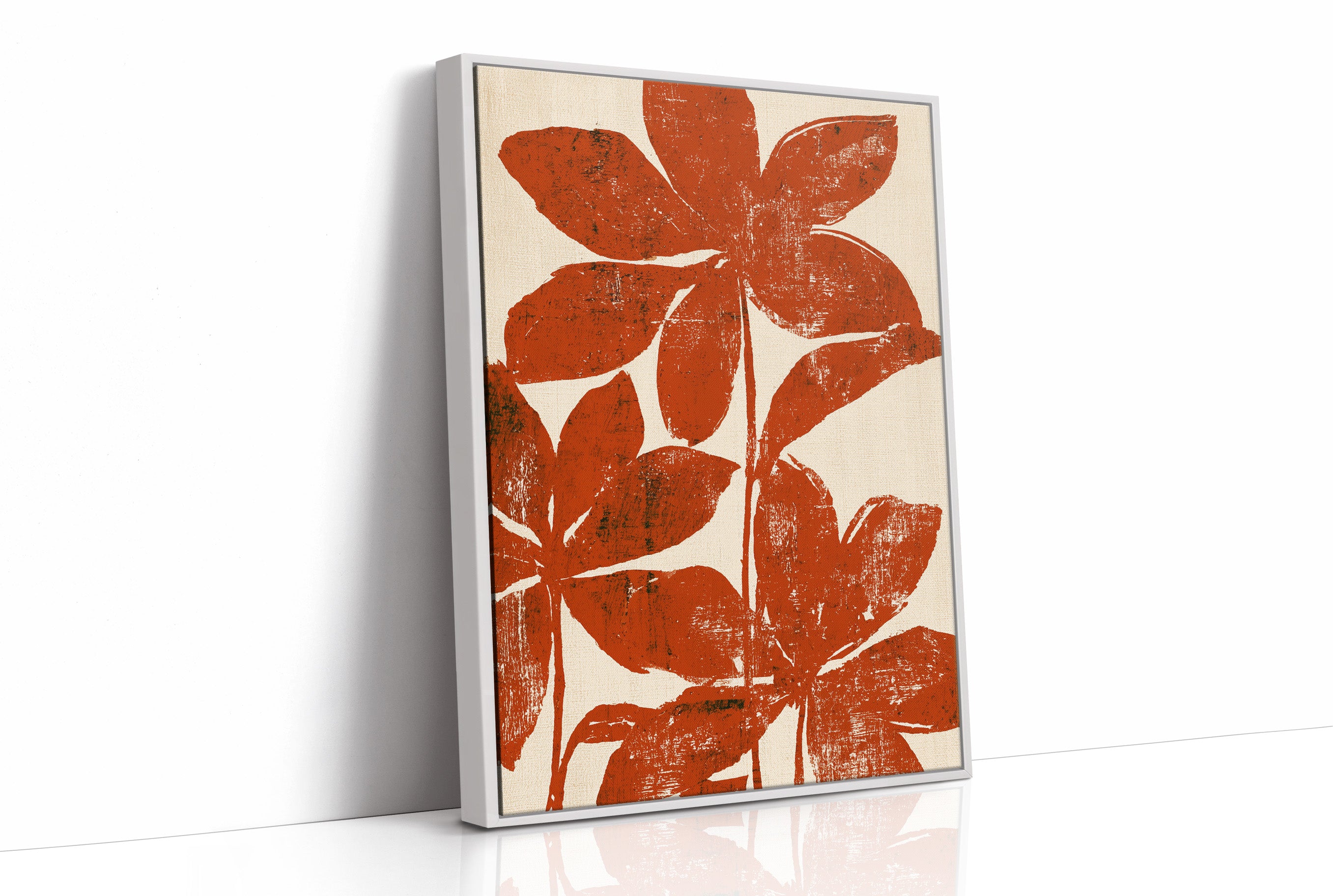 Rust Red Silhouette Blooms