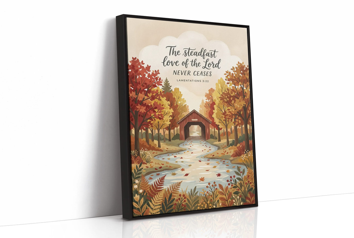 The Steadfast Love of the Lord: Covered Bridge Autumn Stream