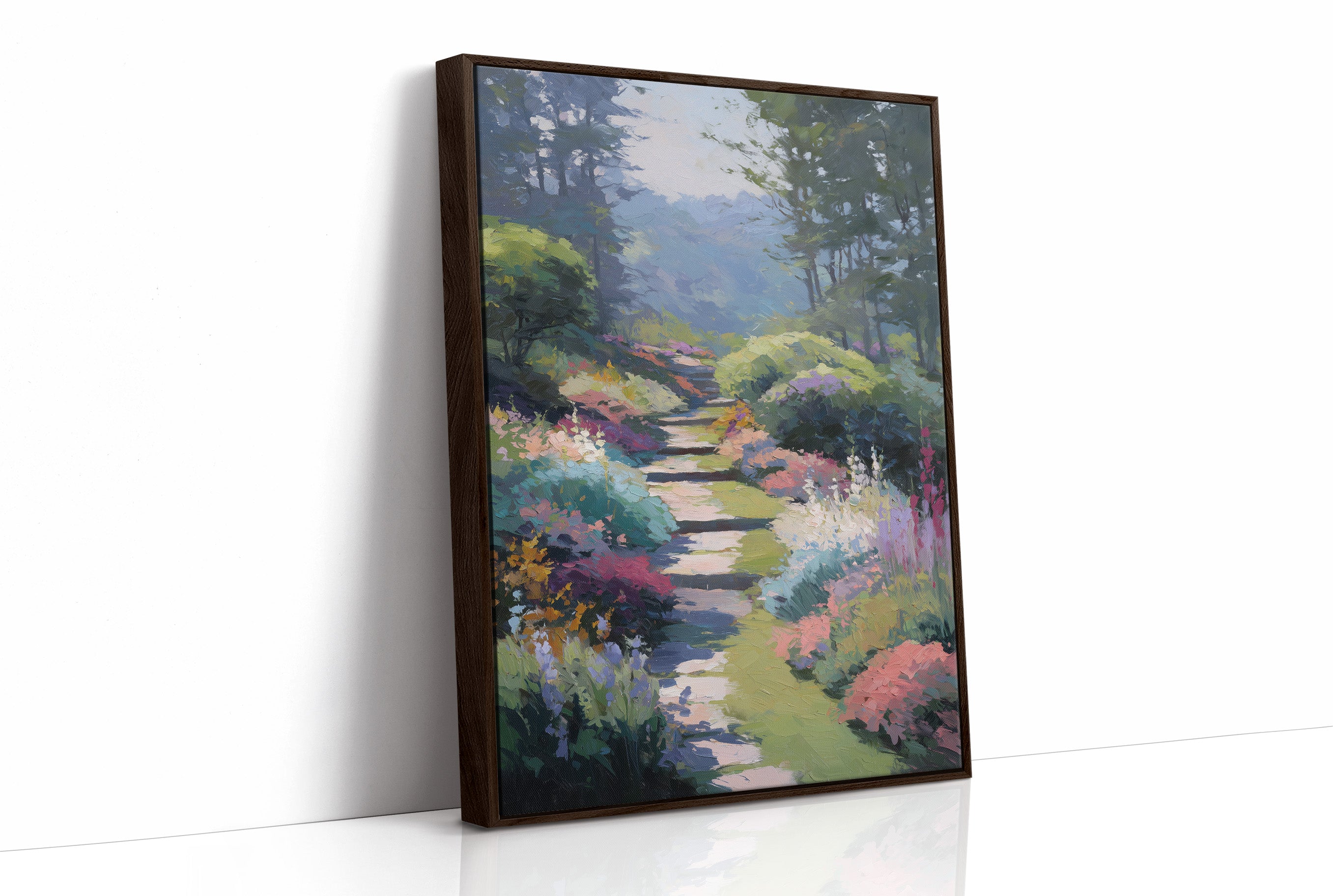Steps Rise Through Blooming Hillside