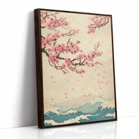 Cherry Blossoms Dance Above Waves