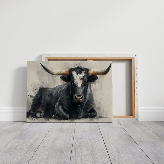 Black Bulls Rest Under Texas Stars