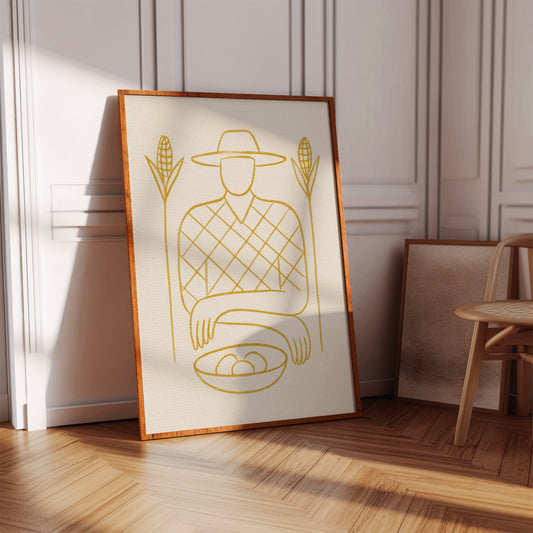 Golden Harvest In Simple Lines