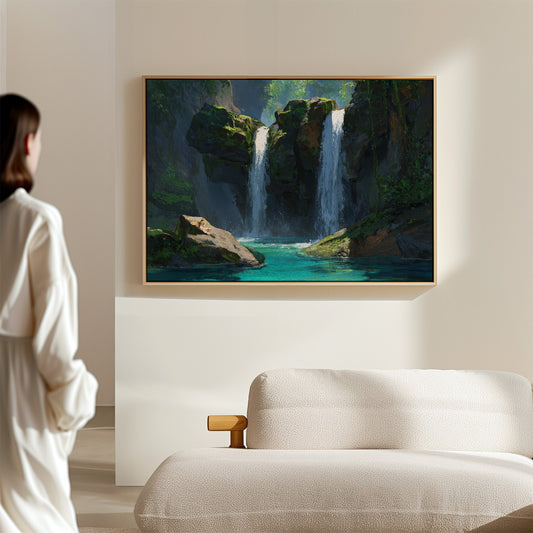 Sacred Waters Dance Between Cliffs
