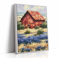 Red Barn in the Bluebonnets