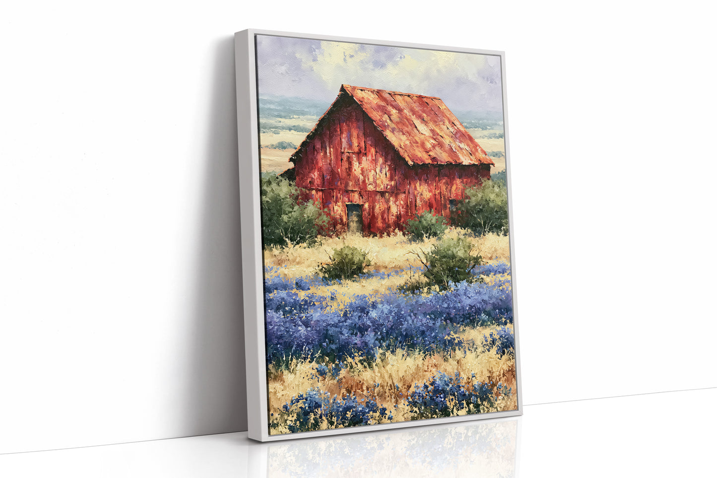 Red Barn in the Bluebonnets