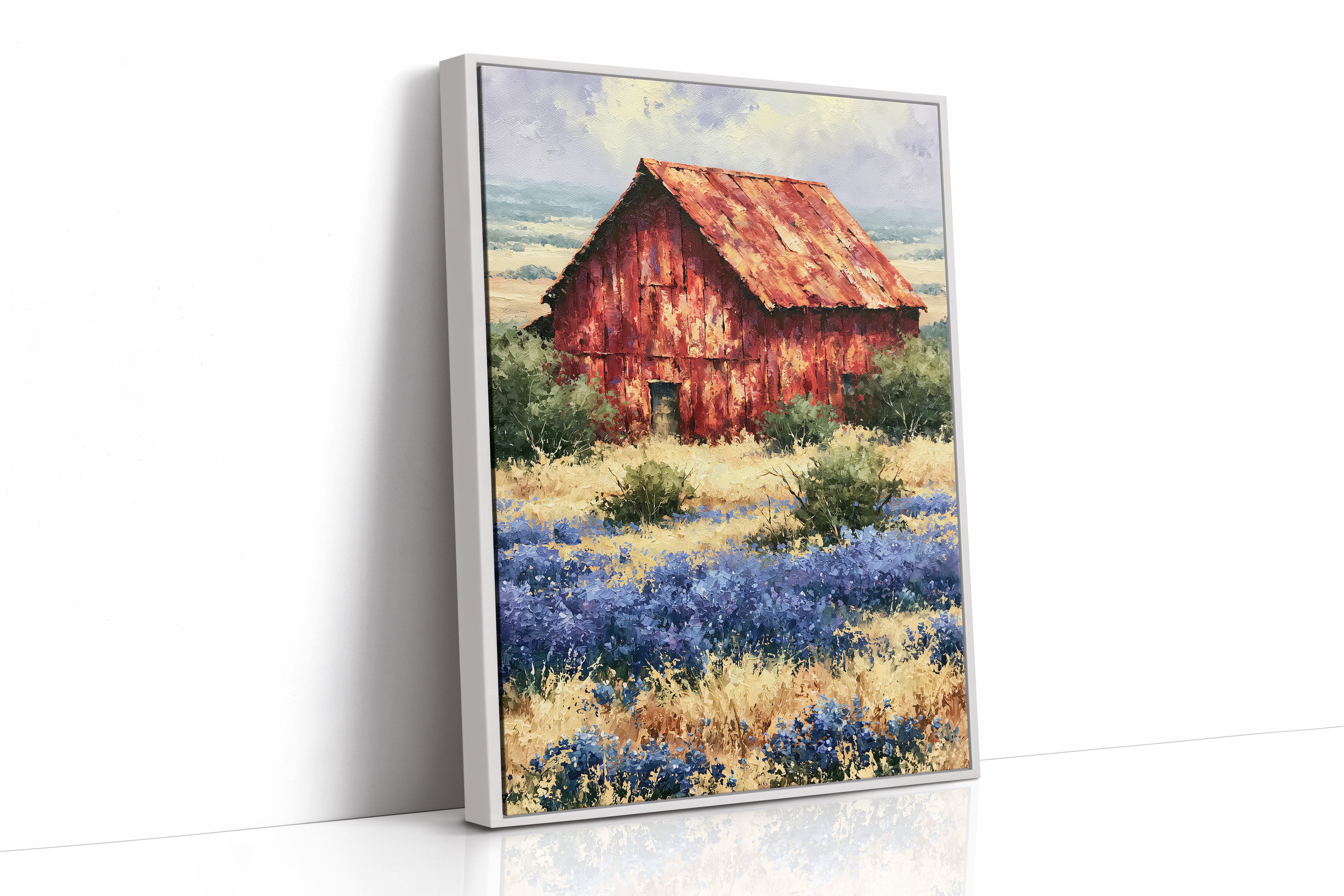 Red Barn in the Bluebonnets