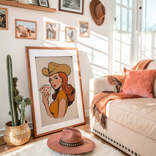 High Stakes Honey - Vintage Pin-Up Cowgirl