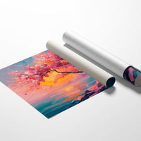 Cherry Blossoms Paint The Ocean Sunset