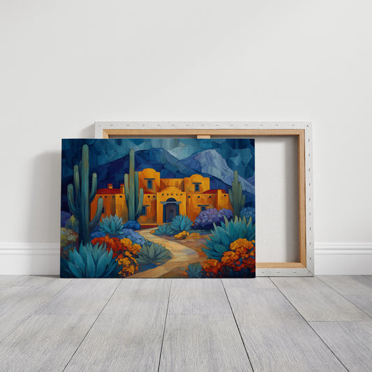 Saguaros Dance By Adobe Moonlight
