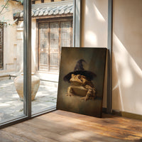 Charming Toad Witch Portrait - Whimsical Animal Art - Gallery Canvas image 1
