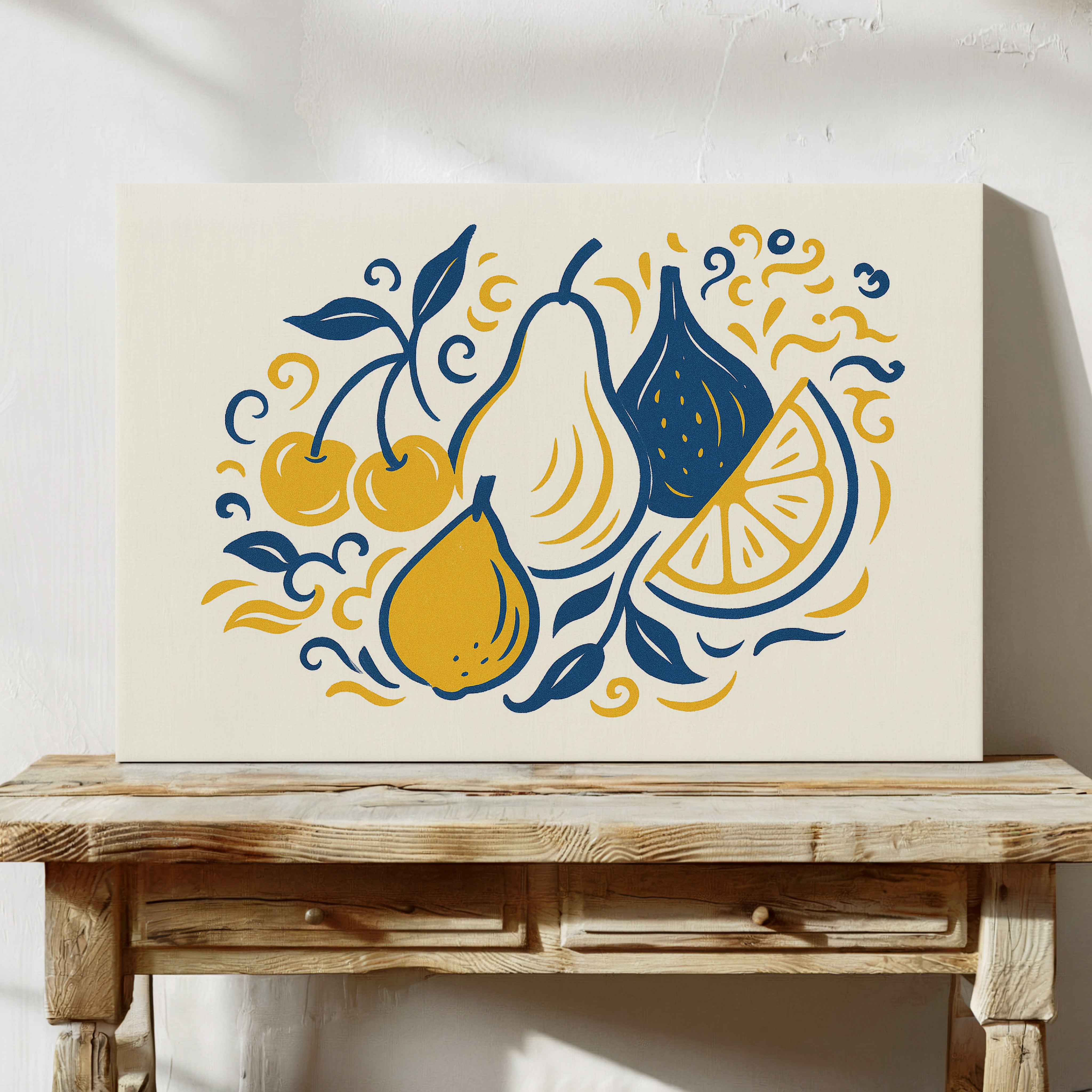 Mediterranean Kitchen Dances In Blue