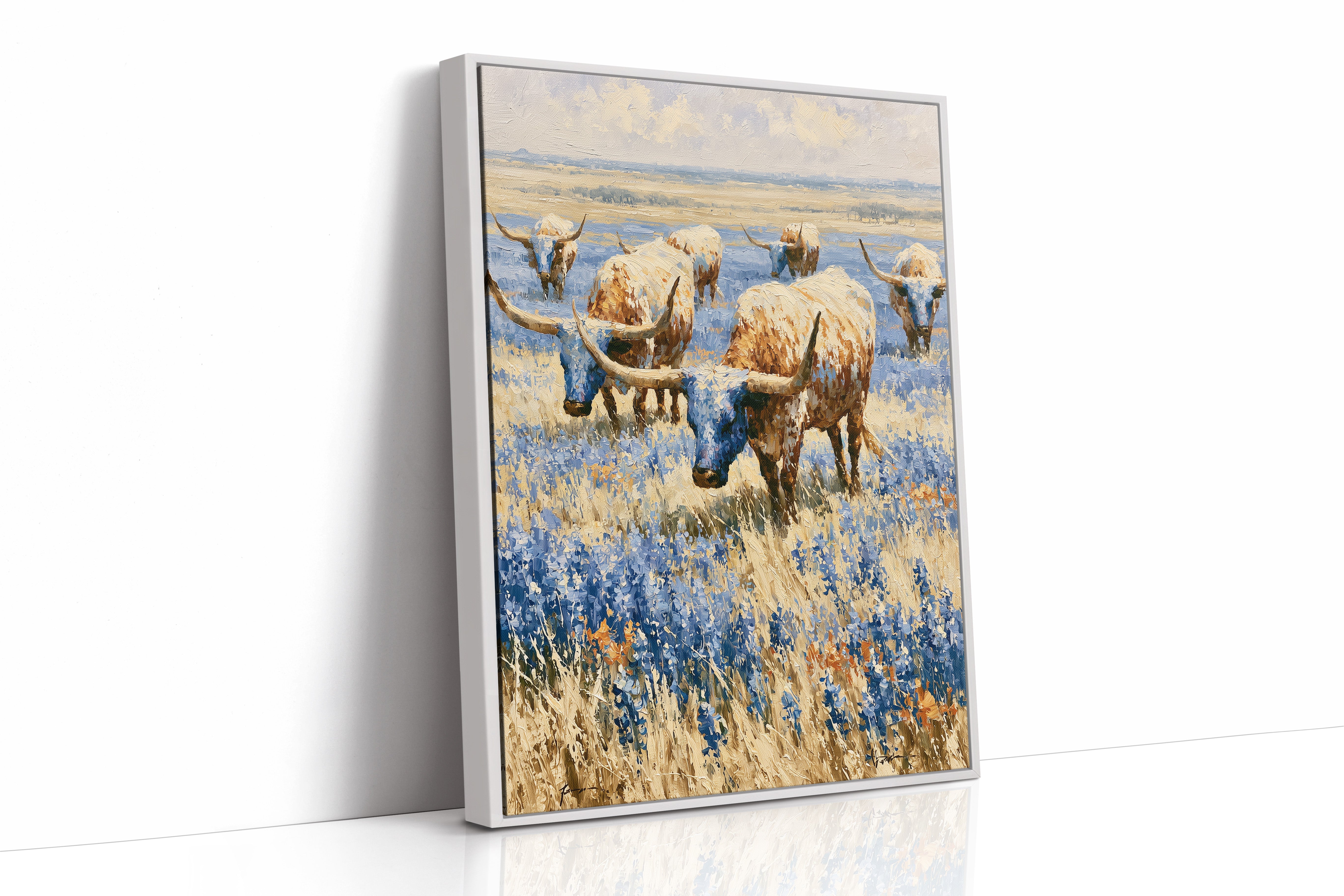 Longhorns in the Bluebonnets