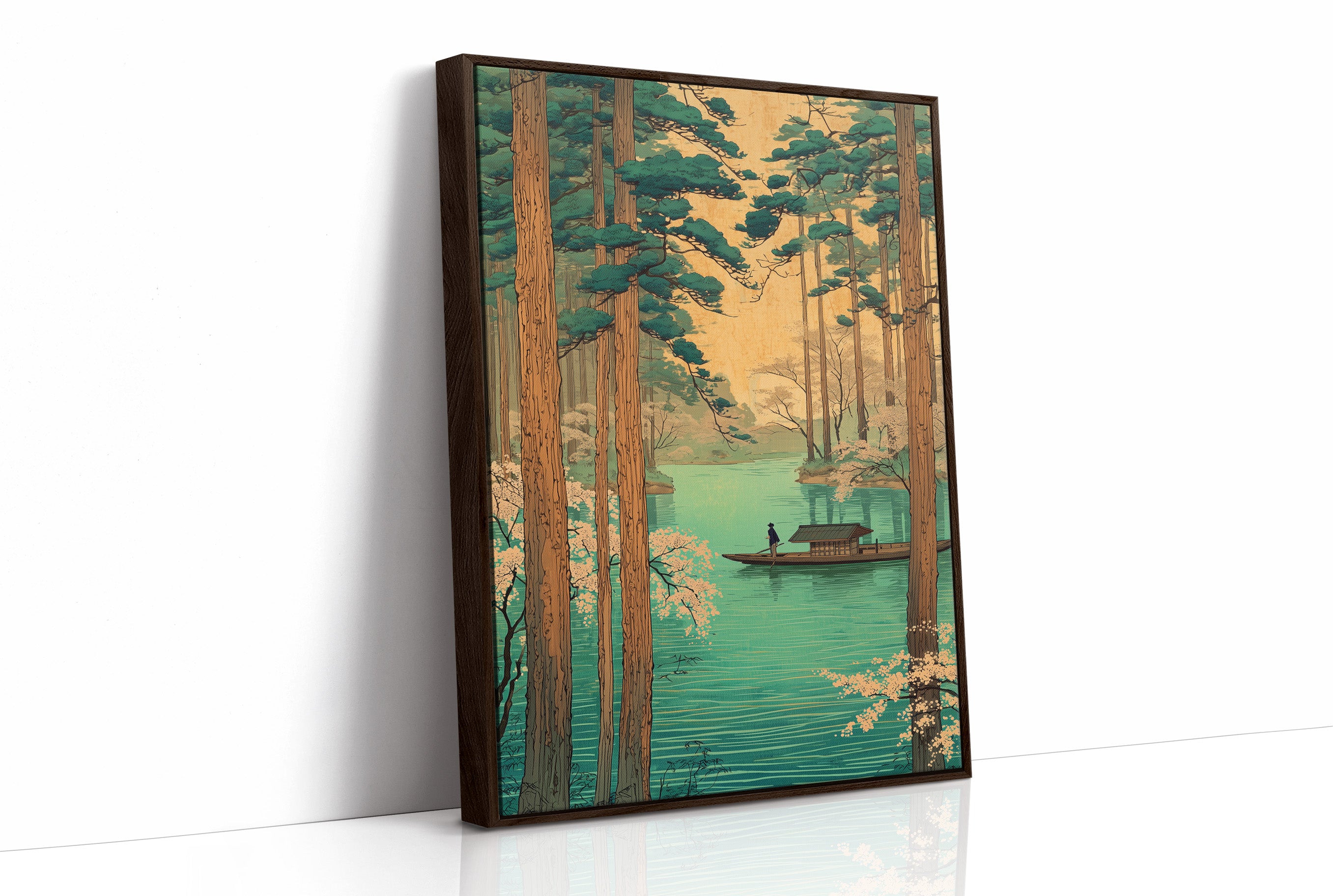 Tranquil Waters Between Sacred Pines