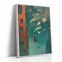 Stories Lift Her Between Buildings
