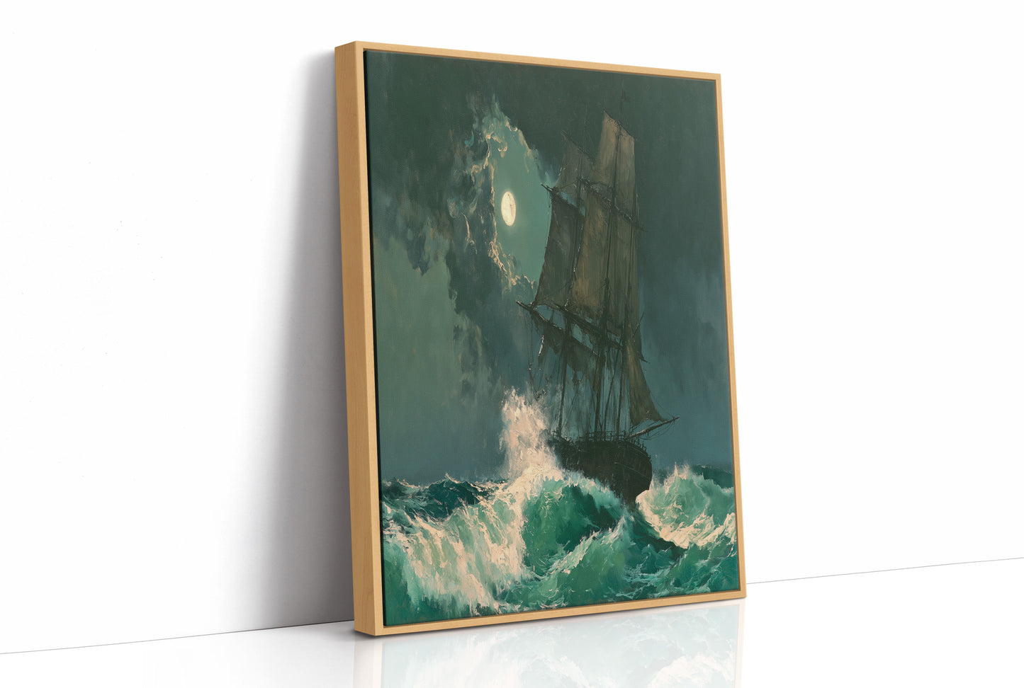 Ghost Ship Under Moonlight