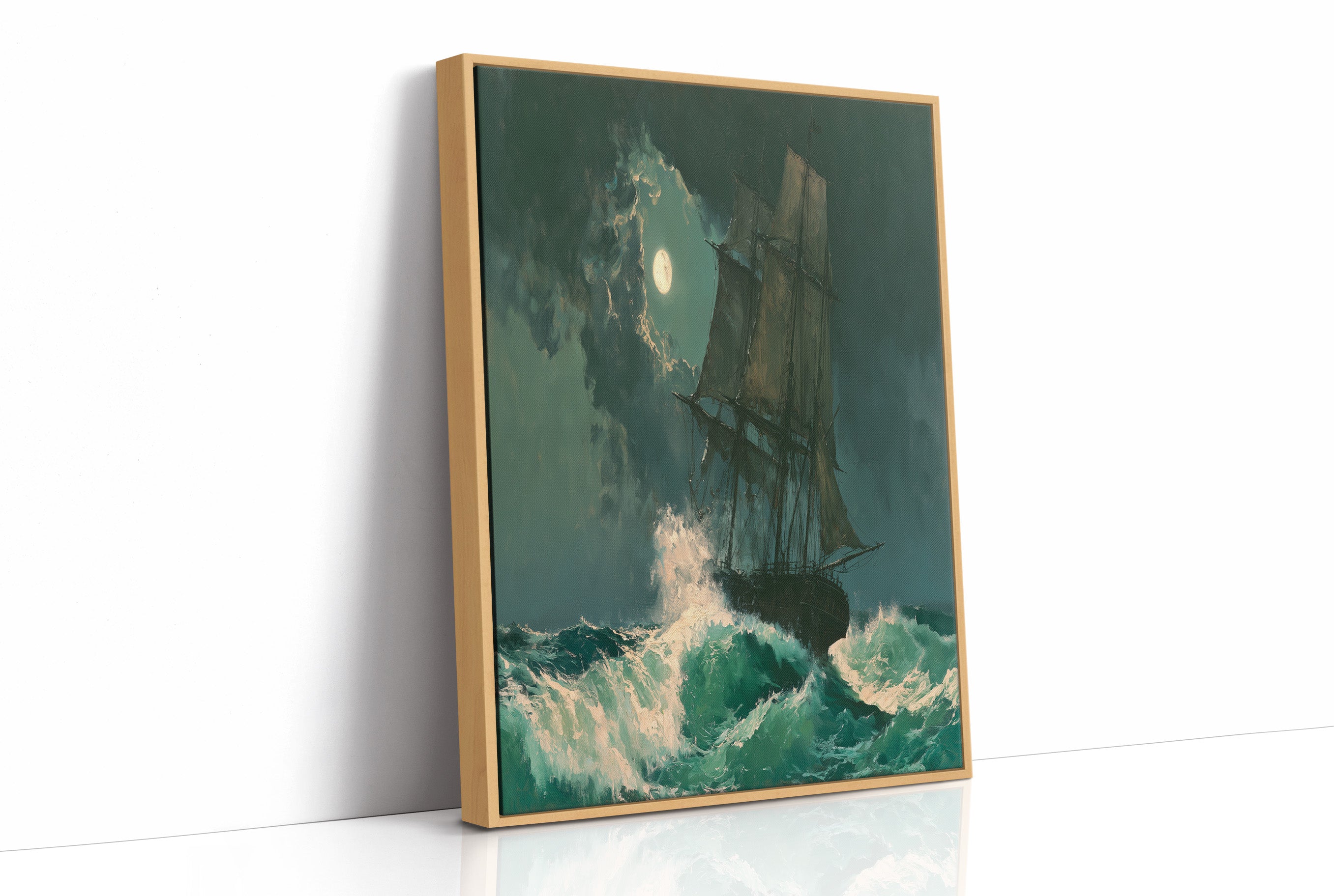 Ghost Ship Under Moonlight