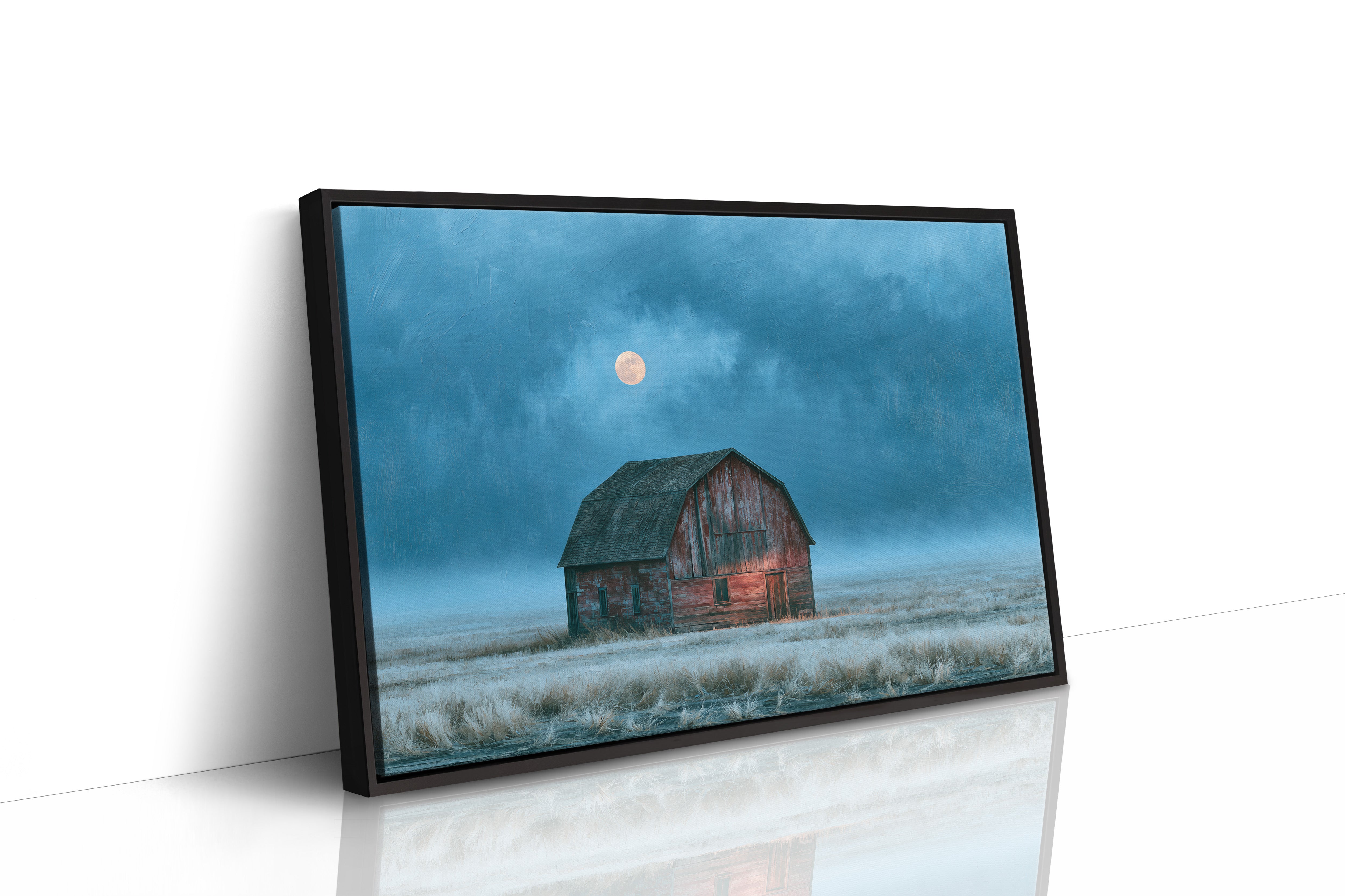 Frost Field Barn at Moonrise