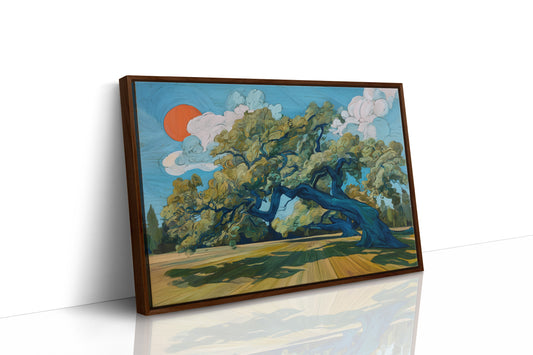Ancient Oak Bends Toward Sunset