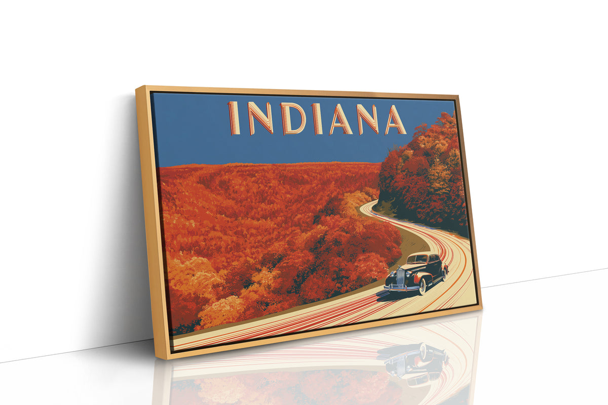 Indiana Autumn Highway Bend