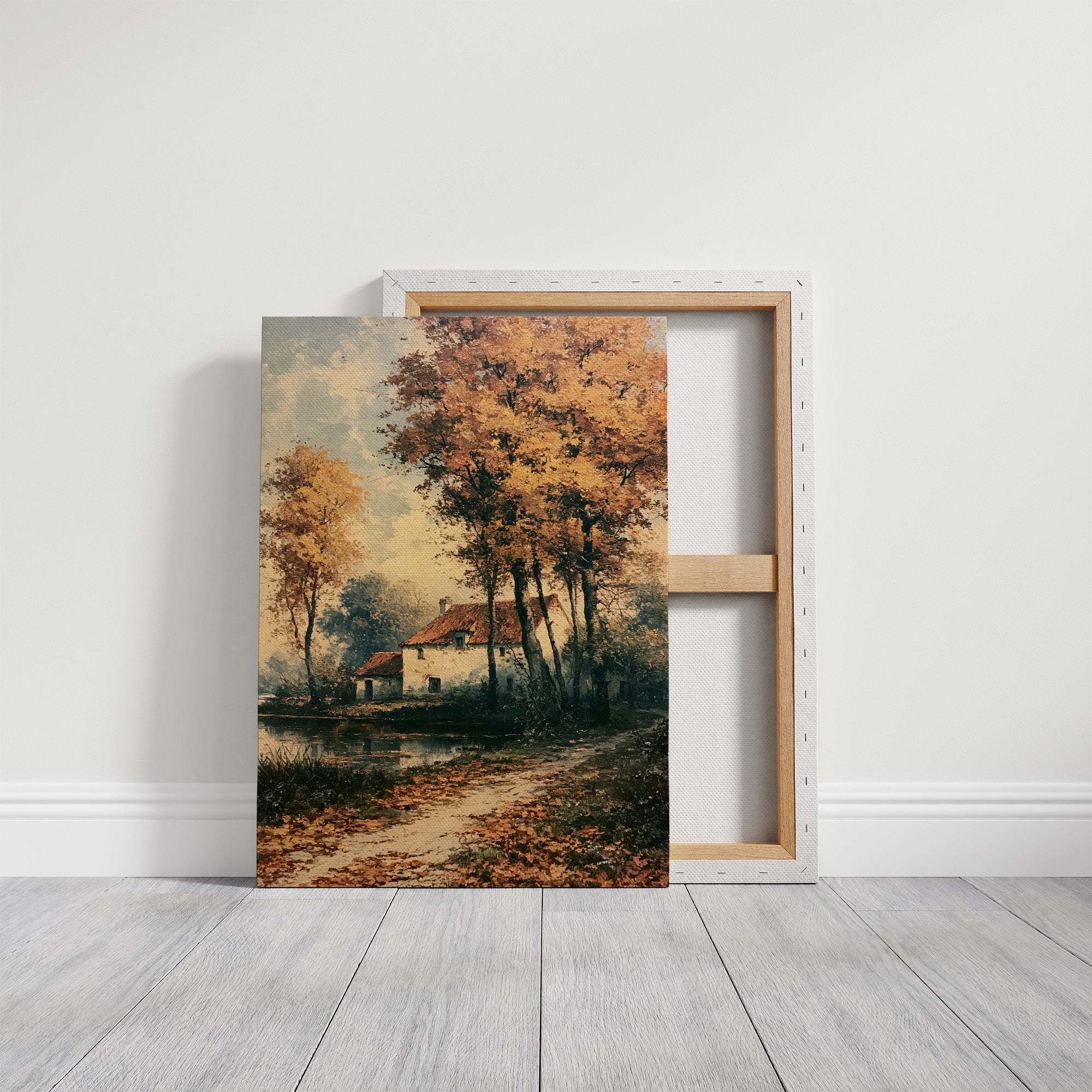 Autumn Cottage by the Water's Edge