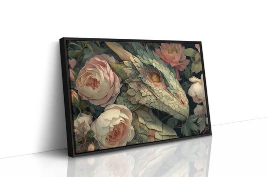 Dragon Among Soft Peonies