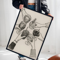Cheers in Ink Toasting Hands Print
