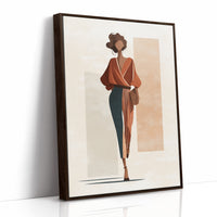 She Walks Through Autumn's Architecture