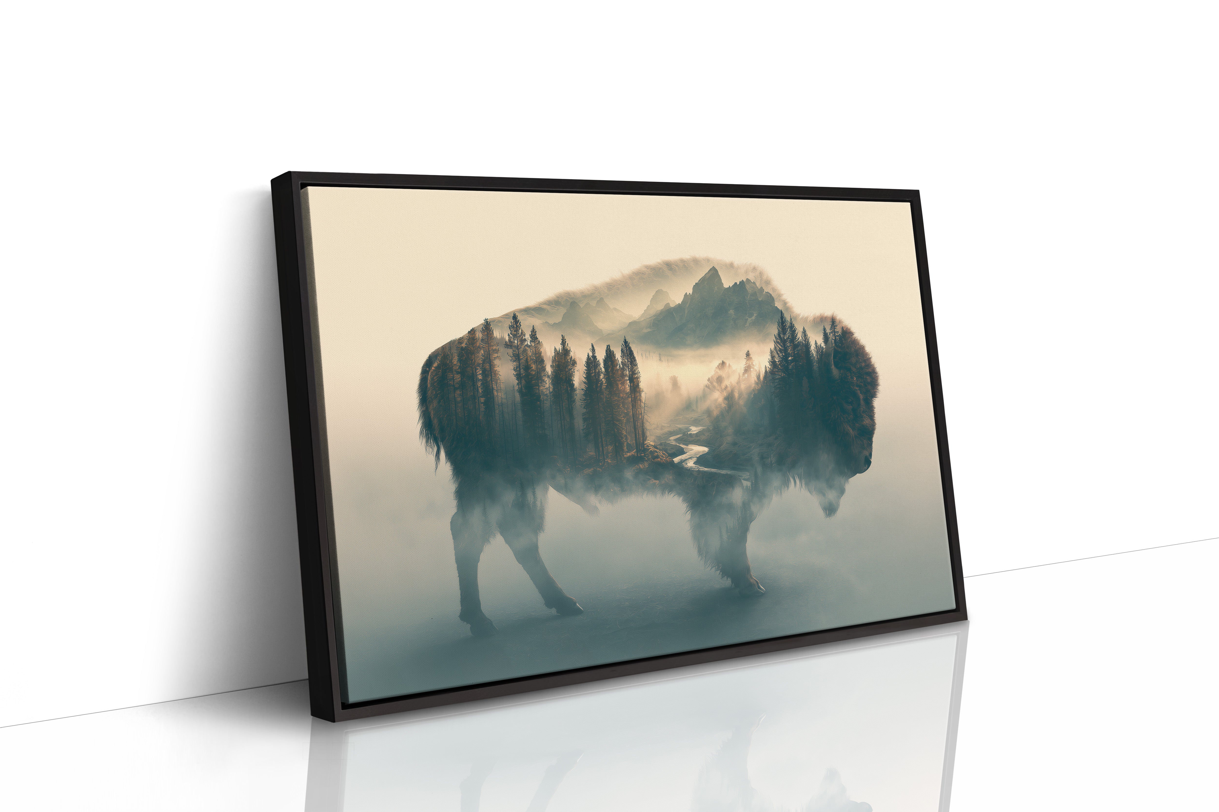 Bison Holding a Mountain Range