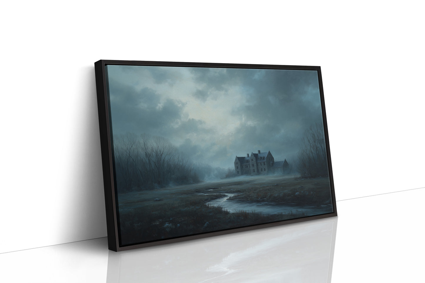 Forgotten Manor Under Stormy Skies