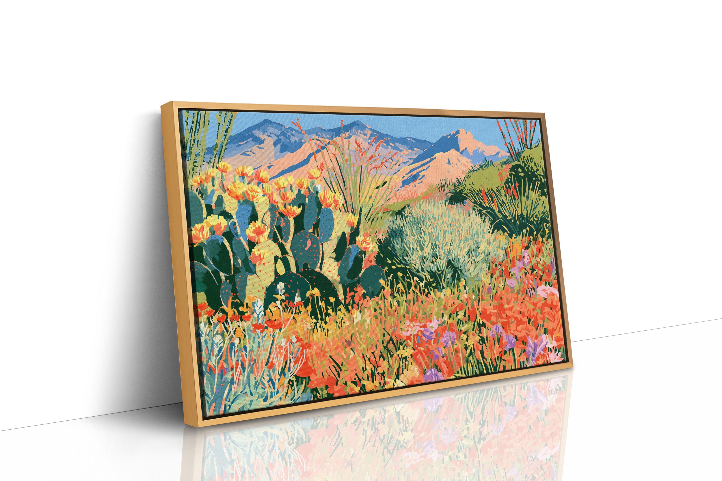 Desert Superbloom, Mountain Backdrop
