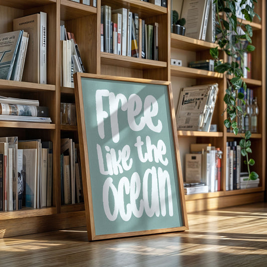 Seafoam Letters Spark Wild Freedom