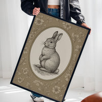 Victorian Rabbit in Floral Frame