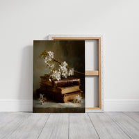 Blossoms Rest On Vintage Tomes