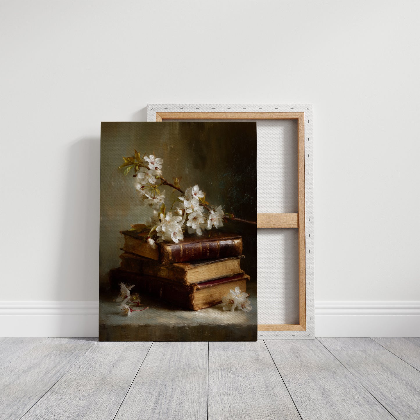 Blossoms Rest On Vintage Tomes