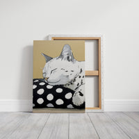 Spotted Comfort: Feline Slumber Portrait