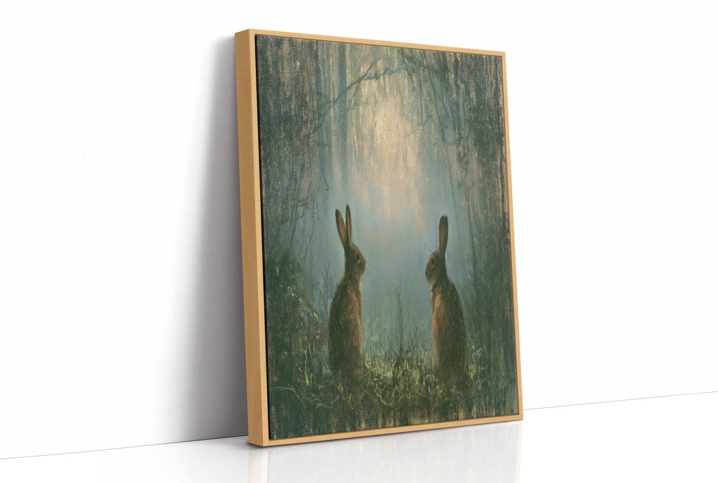 Two Hares In The Green Hush