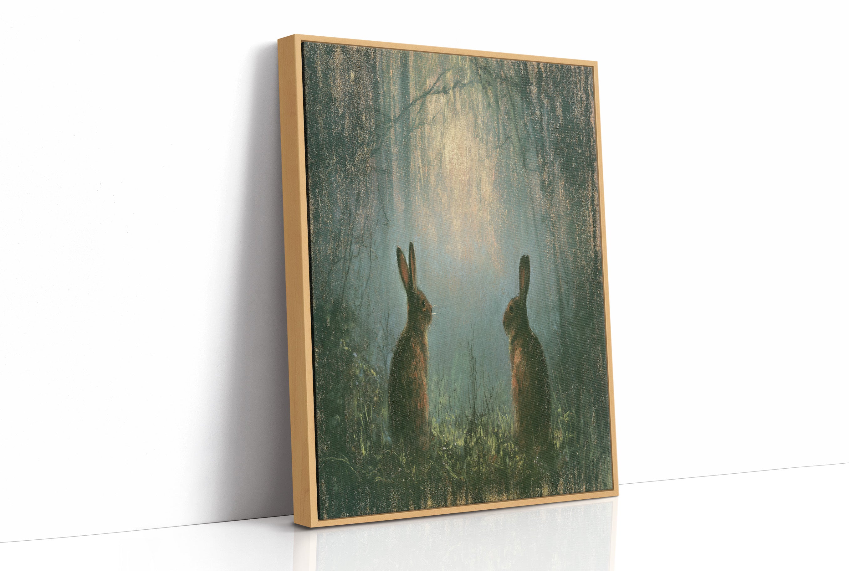 Two Hares In The Green Hush
