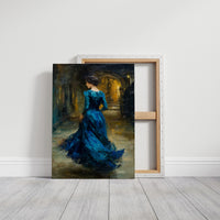 Sapphire Gown Toward Golden Passage
